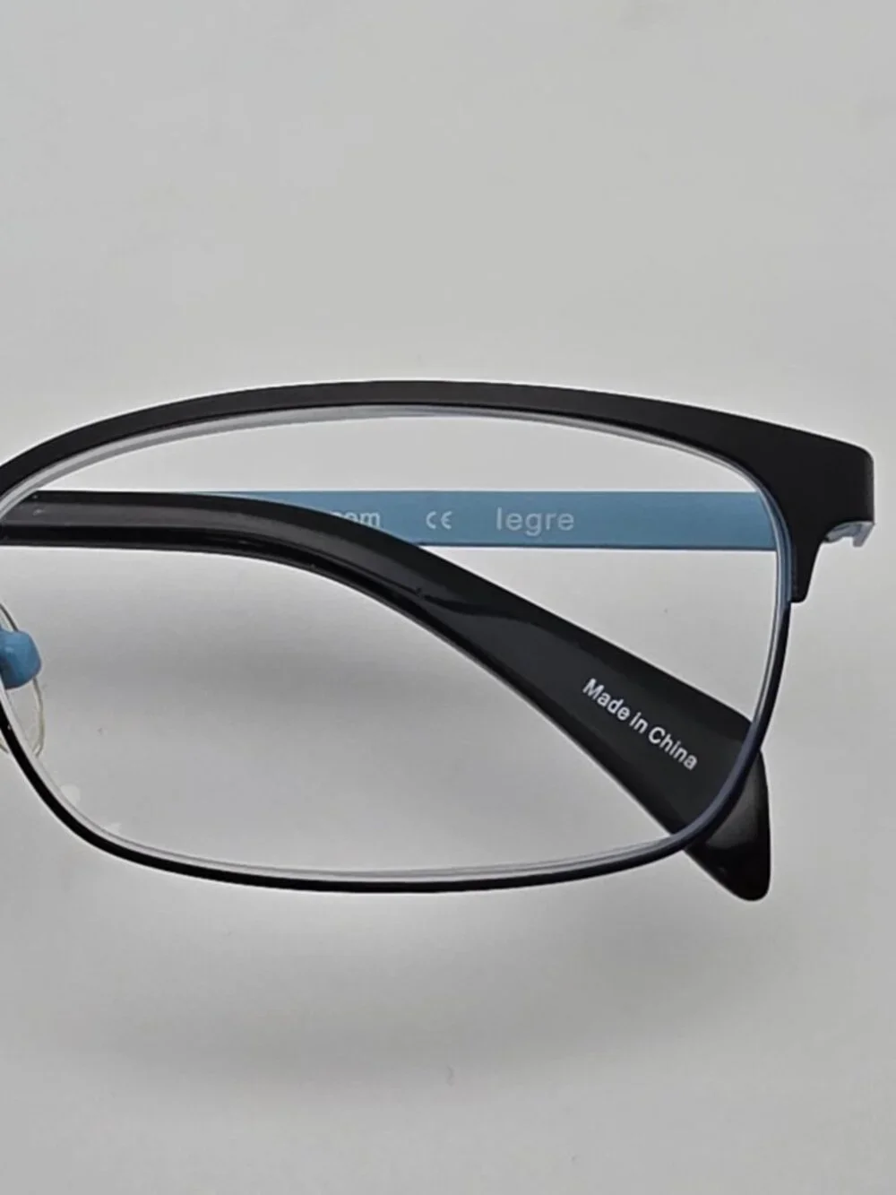 Legre LE5081 Col. 1246 Black on Sky Blue Eyeglasses Frame w/ Case 52-18-135